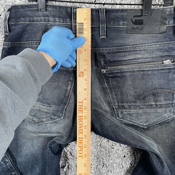 G-Star Raw Attacc Slim Straight Men's Size 32x34 Blue Denim Grunge Button Fly - Picture 8 of 10